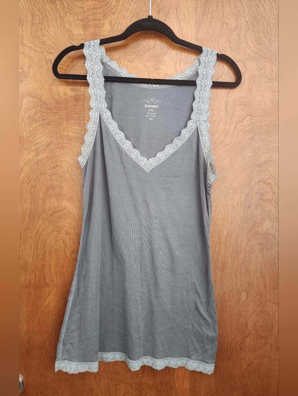Old Navy Y2K Fitted Lace Trim Tunic Tank Top